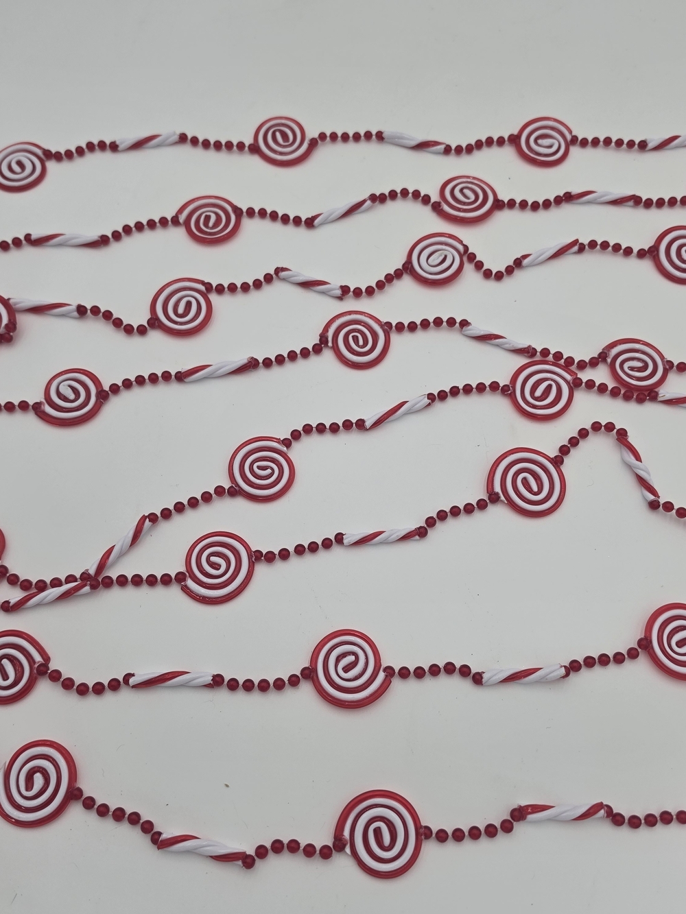 ✨ Set of 2 Kurt Adler 95” Peppermint Candy Christmas Tree Garlands Red White